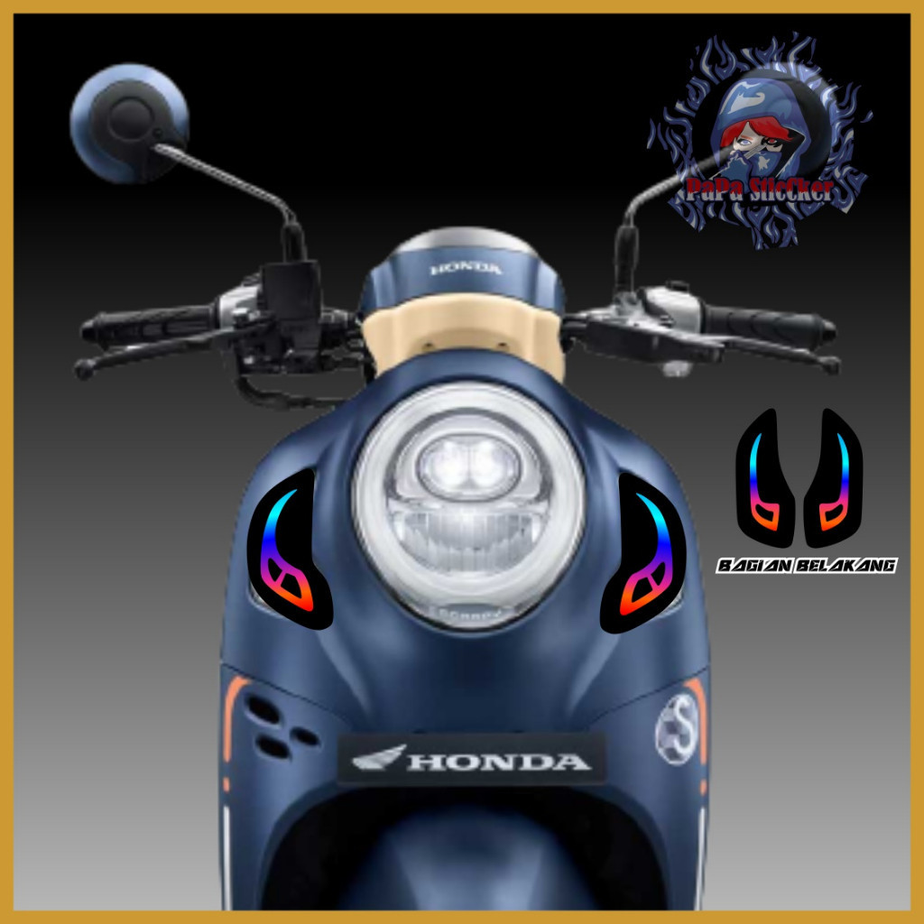 stiker lampu scoopy 2021-2023 STICKER LAMPU ALIS (stoplamp + sen depan blakang) PAPA 1