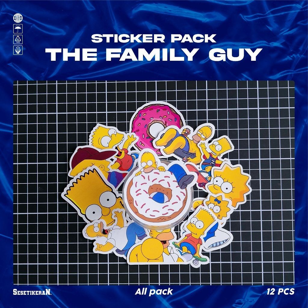 

COD✨ Sesetikeran Pack Stiker Kartun Lucu The Simpsons Colorfull Cute Keren Untuk Koper Laptop Skateboard
