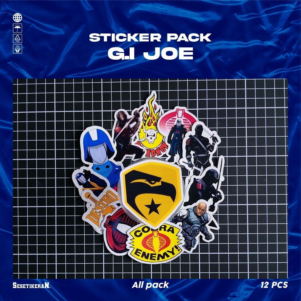 

COD✨ Sesetikeran Pack Stiker Kartun Lucu G.I.Joe a Real American Hero Colorfull Cute Keren Untuk Koper Laptop Skateboard