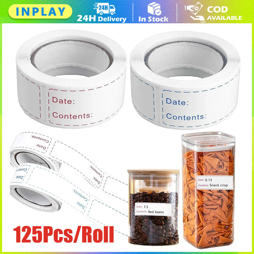 5Roll Stiker Penyimpanan Makanan Perekat Diri / Label Isi Tanggal Makanan Kulkas / Stiker Botol Bumb