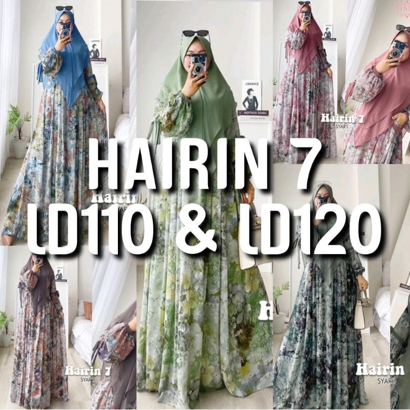 HAIRIN 7 LD110 & LD120 (LABEL SAVNA) | SET GAMIS SYARI HIJAB CERUTY BUSUI FRIENDLY