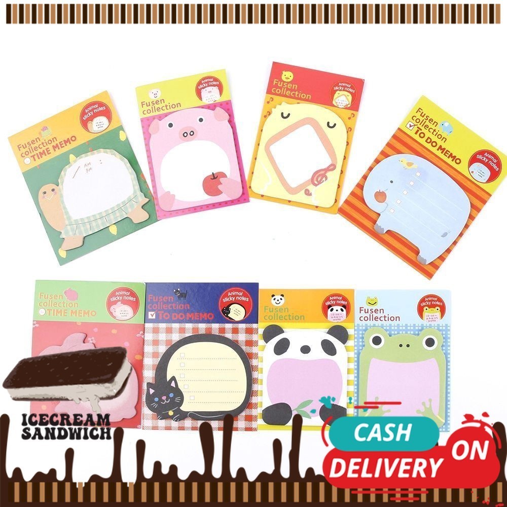 

[ ICS ] Sticky Notes Motif Binatang Tempelan Kertas Catatan Memo Note Karakter Animal Lucu Unik