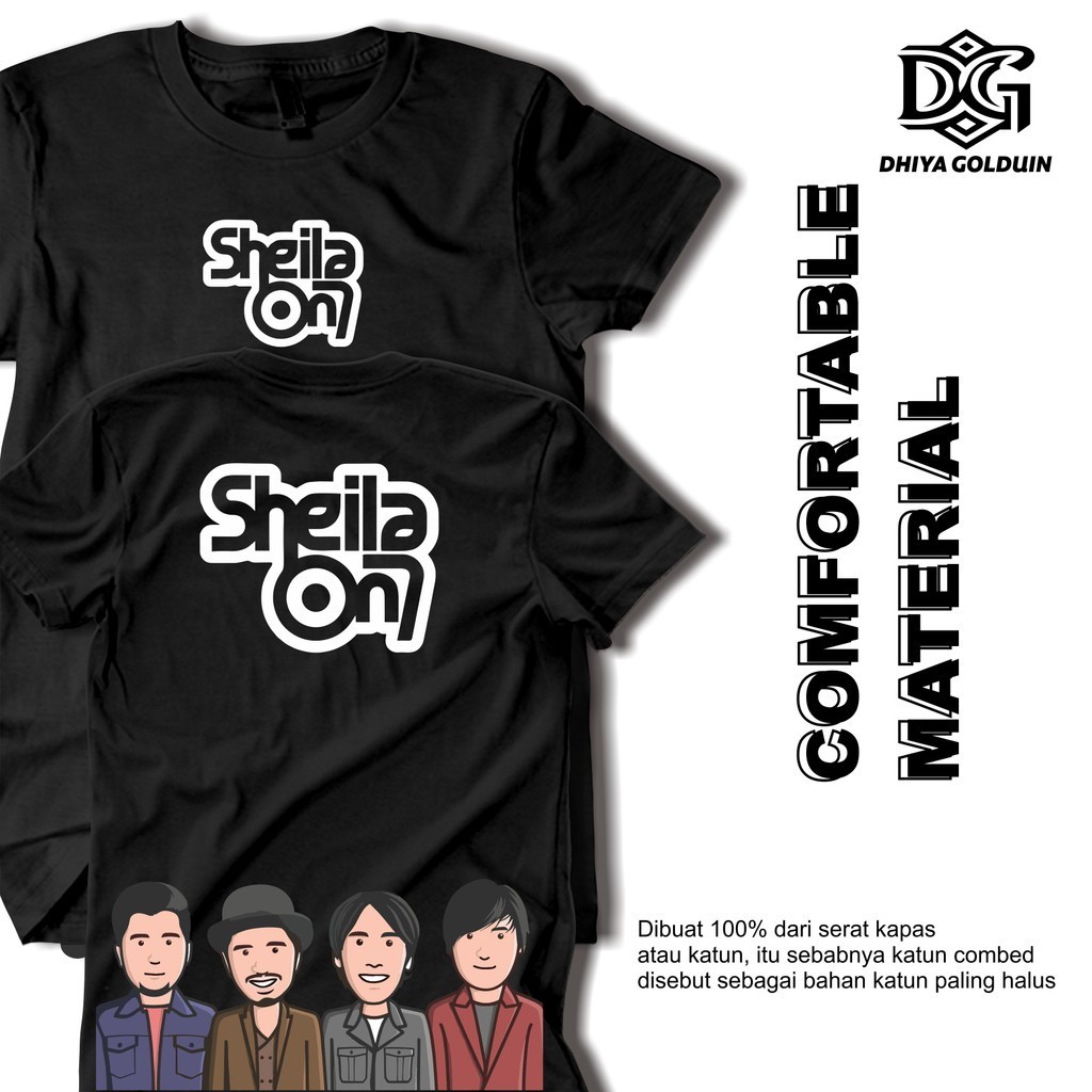 Dhiya Golduin Store Kaos Band Kaos Sheila On 7 Kaos pria Distro Original 100% Premium Bahan Katun co