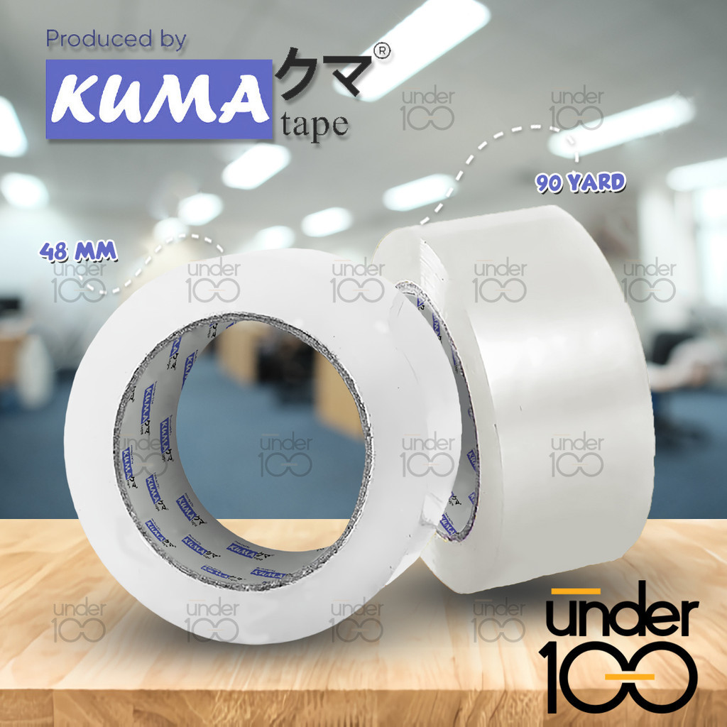 

❤ Under100 ❤ Lakban Kuma 48 mm 90 Yard Bening Transparan Isolasi Tape Perekat Kuat