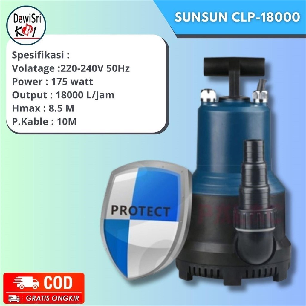 Pompa Air Kolam Koi Sunsun CLP 18000 Mesin pompa kolam ikan koi