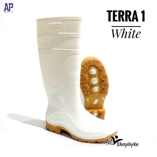 TERLARIS Sepatu Boots Karet merk AP Terra 1 Putih Size 38-42