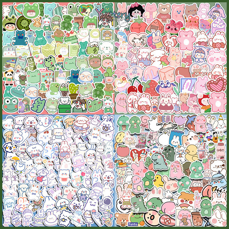 

COD❤️ 90Pcs Stiker Buku Pegangan Emoji Kelinci Beruang Lucu-yy