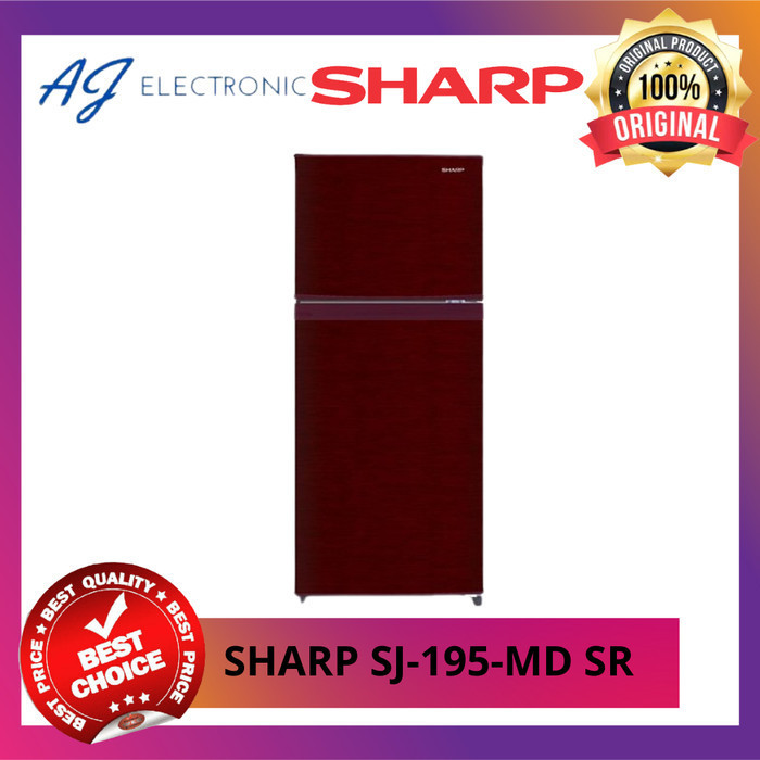 KULKAS SHARP SJ-195-MD-SR / SJ195MDSR / SJ 195 MD SR / 2 PINTU