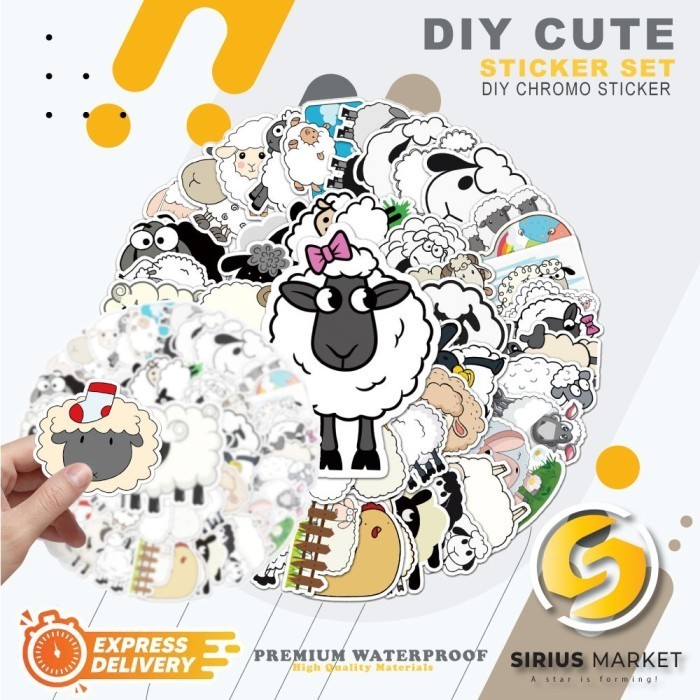 

45 PCS Stickers Series Cute Animal Sheep Domba Graffiti Waterproof