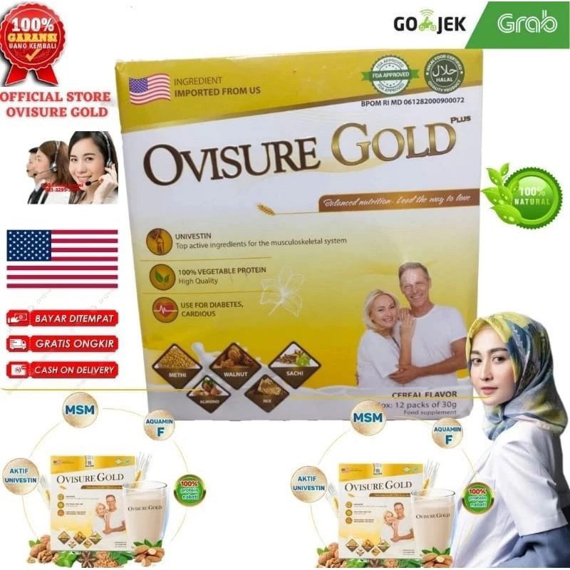 

( PROMO ) Ovisure Gold Milk Original USA 12Sachet Susu Kesehatan Tulang Sendi Mencegah Osteoporosis Pengroposan Tulang Susu Ovisure Gold Original