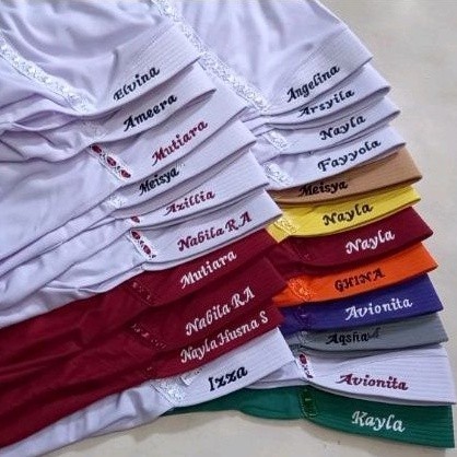 Jilbab Kerudung Sekolah Anak SD dan TK Custom Bordir Nama Terbaru