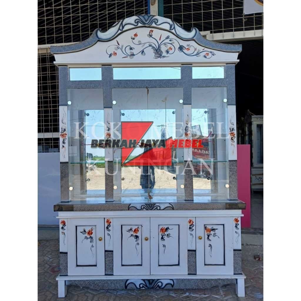 (COD) Buffet Kristal Minimalis 4 Pintu / Lemari Hias / Bufet Pajangan buffet kaca hias