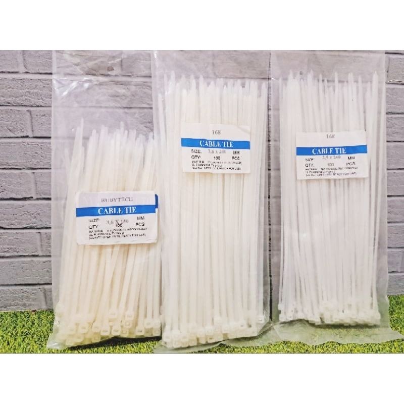 

cable Ties / kabel ties / kabel ties isi 100 pcs 2,5mm 3,6mm warna putih merek Honhstar / hokipass / 168
