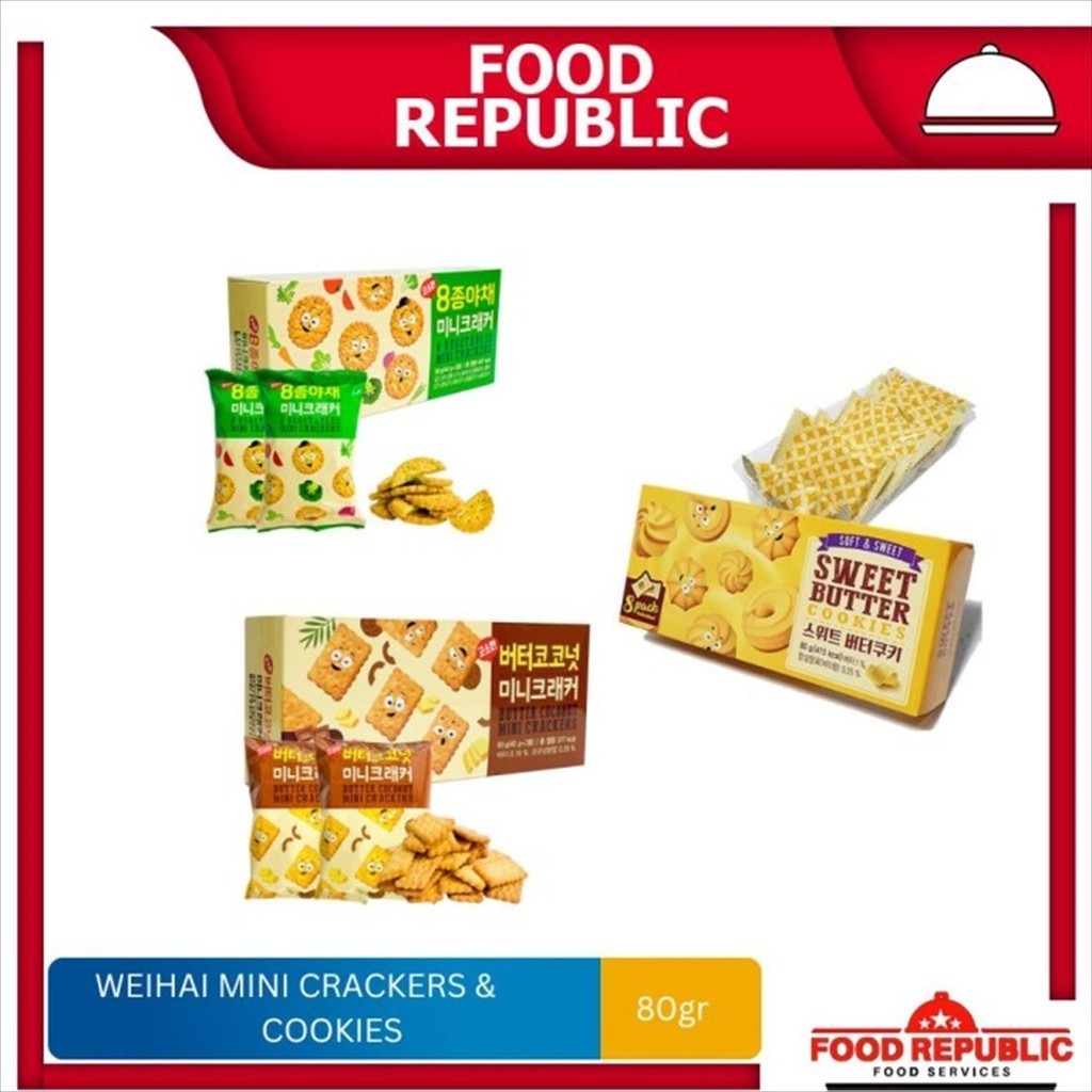 

Mini Crackers Cookies Snack WEIHAI Kukis Krekers Snack Anak 80gr Halal