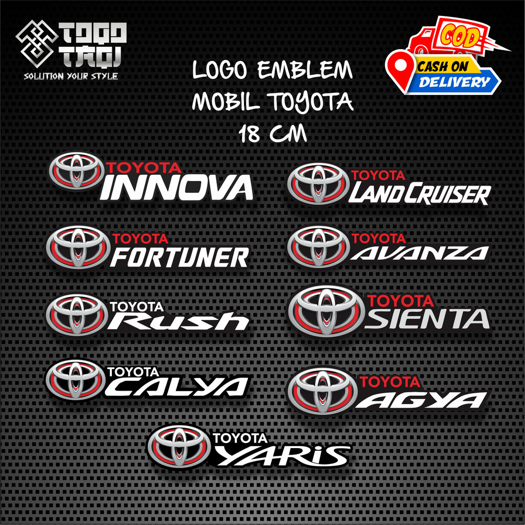 Stiker Timbul Emblem Resin Logo Mobil Toyota Avanza Calya Fortuner Innova Rush