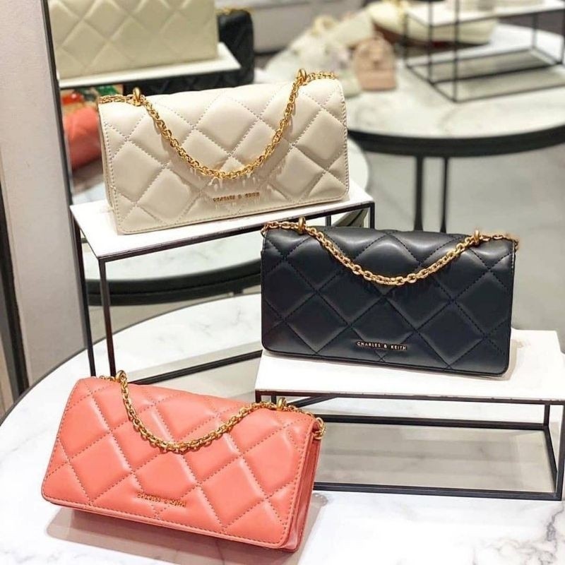 C Paffuto Chain Handle Quilted Long Wallet