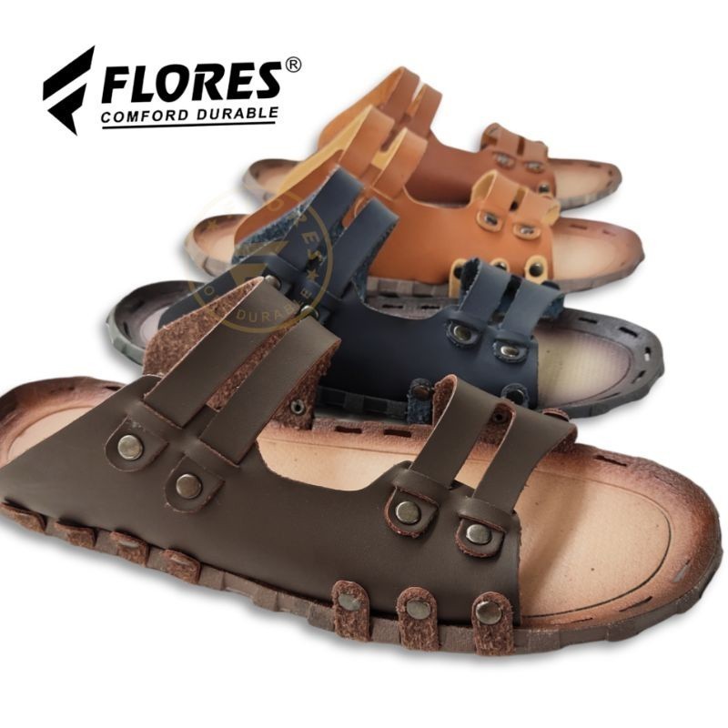 Sandal Pria Casual Sandal Slop Karet Pria Sandal Kulit Pria Original