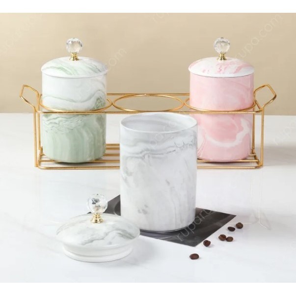 Informa set toples kaca kedap udara set stoples kue canister glass jar