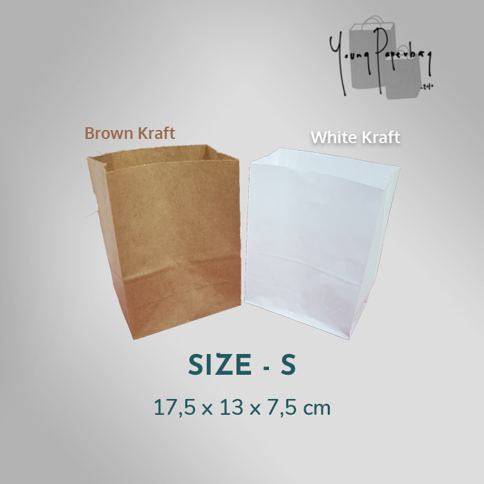 

Paper Bag / Kantong Kertas Kraft SOS Polos Size S 41 - Cokelat