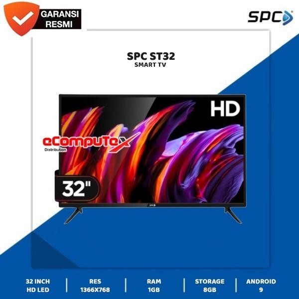 SPC SMART TV 32INCH ST32 - 32" HD 1GB 8GB ATV DVB-T2 ANDROID 9 - TKDN