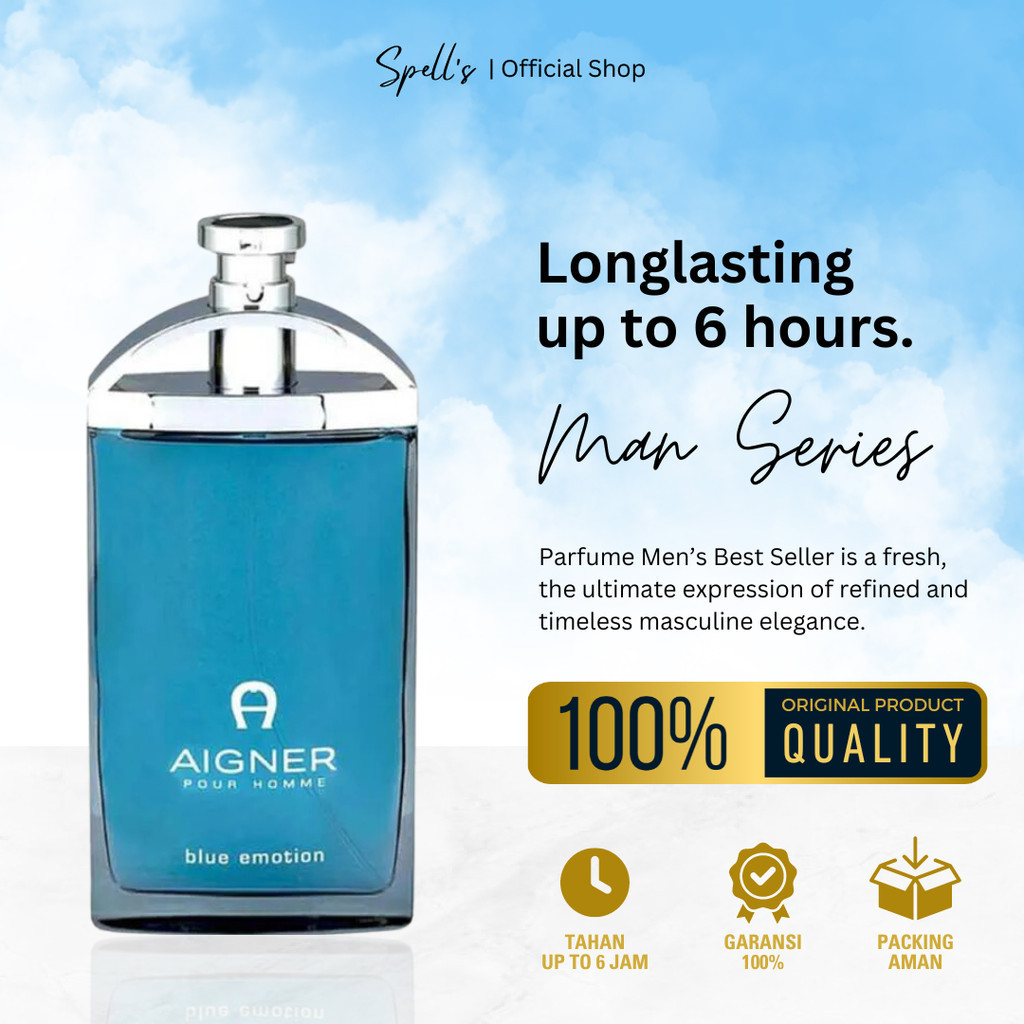 [BEST SELLER] Aigner Blue Emotion Parfum Premium 1:1 ORIGINAL Quality Parfum Pria Tahan Lama Aigner 