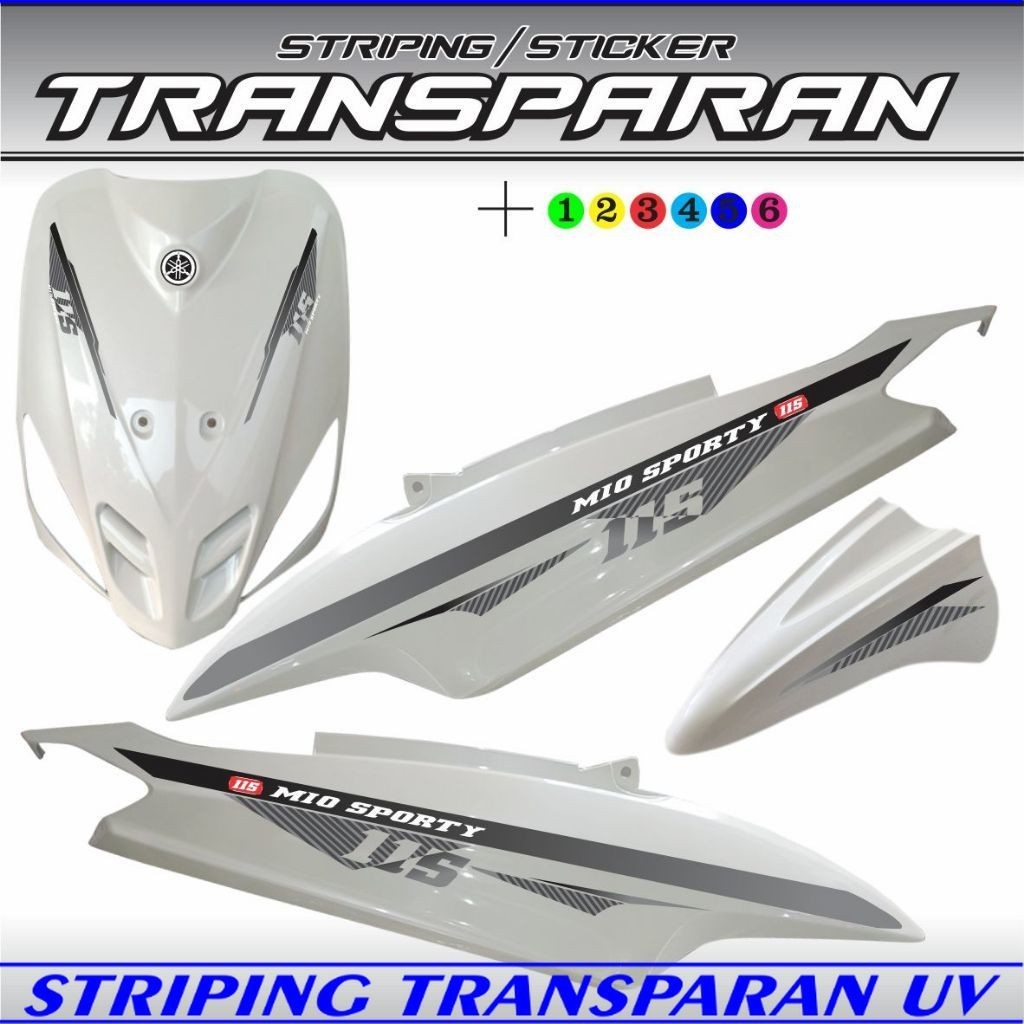 VARIASI SIMPLE / STRIPING TRANS[PARAN STICKER MOTOR MIO SPORTY GARIS SIMPLE COD