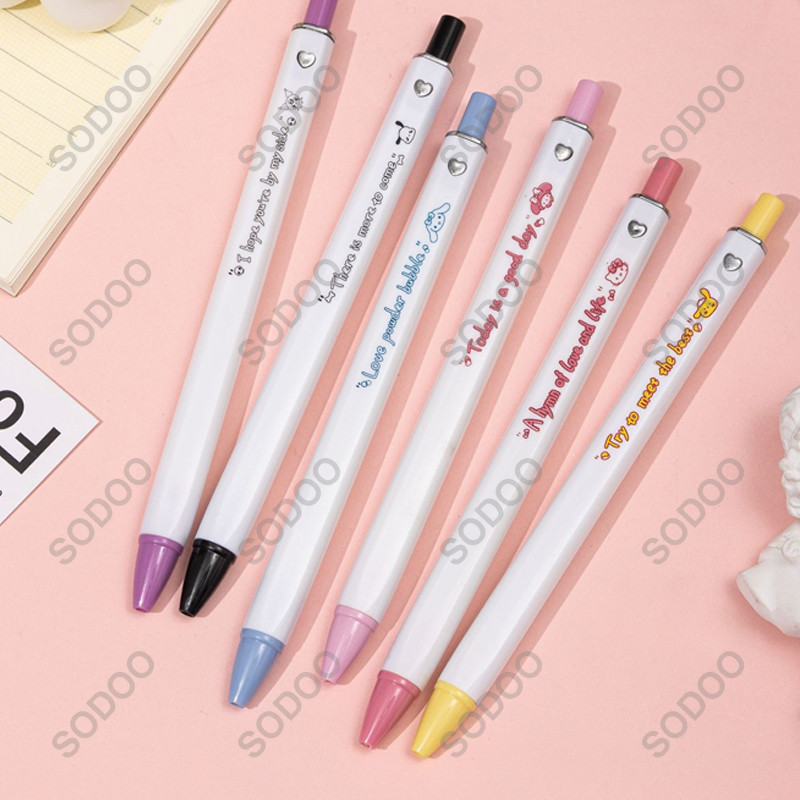 

Pena Netral Tekan Kotak Sanrio Lucu Pena Siswa Melakukan Latihan Pena Hitam 0.5Mm - SO