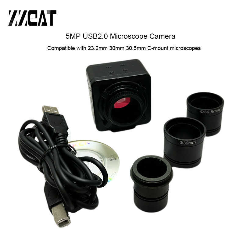 Kamera Mikroskop trinokular USB CMOS, teropong trinokular 5MP, kamera industri HD untuk mikroskop