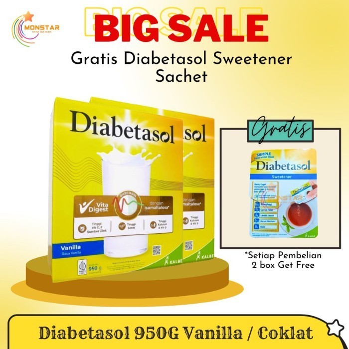 

Susu Diabetasol 1000 gr 1kg /600gr Cappucino Vanila coklat - Vanilla950gr