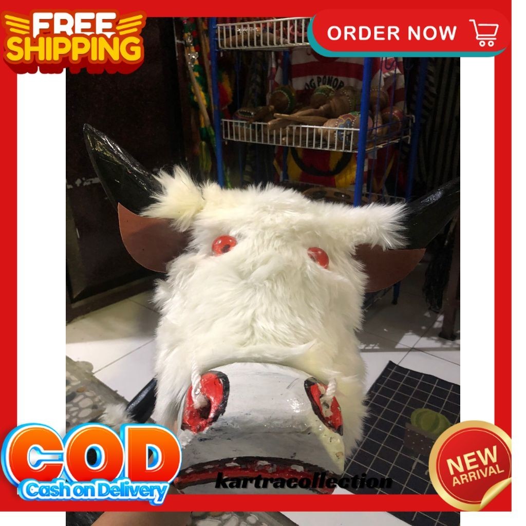 BANTENGAN BULU - BANTENGAN DEWASA/REMAJA - BANTENGAN BULU - BANTENGAN - BANTENGAN IMUT Tanduk Resin 