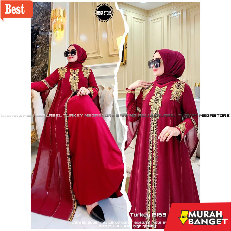 Abaya Turki Kekinian Gamis Turkey 2163 Hawa #692 Busana Muslimah By Original Mega Store