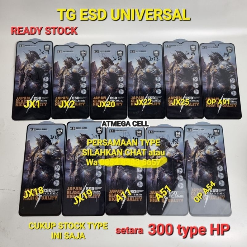 TEMPERED GLASS TG ESD JAPAN GLASS ANTI STATIC ALL TYPE UNIVERSAL JX1 JX2 JX20 IPHONE