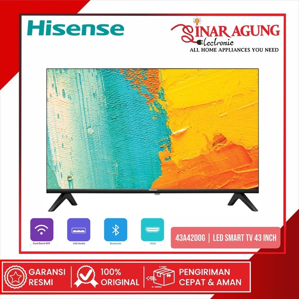 HISENSE 43A4200G / 43-A4200G LED SMART TV 43 INCH - GARANSI RESMI