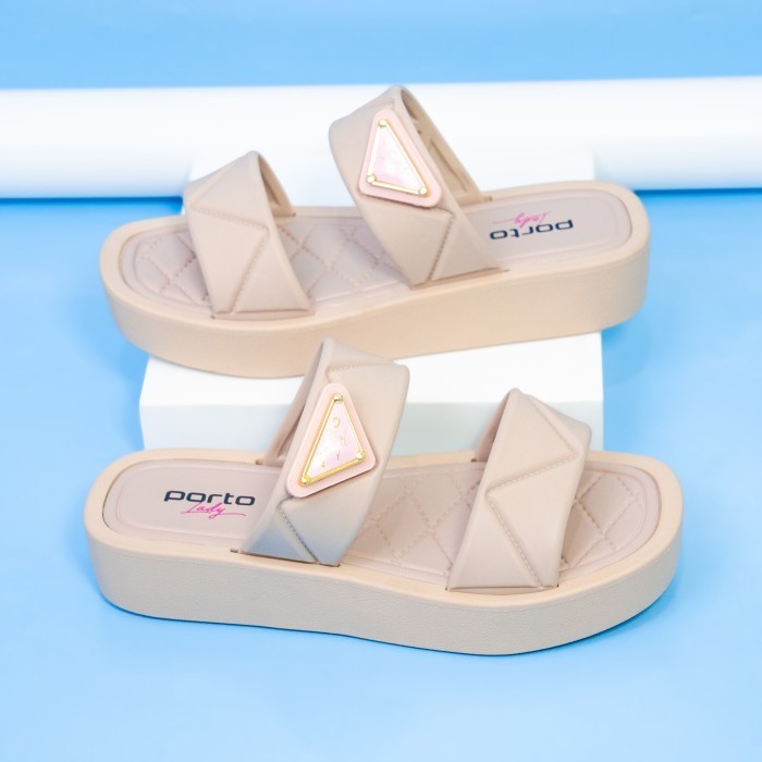 [Terbaru] PORTO - Sandal Selop Wanita 2 Tali Sendal Flip Flop Porto Lady ETN-1 - Pink, 41