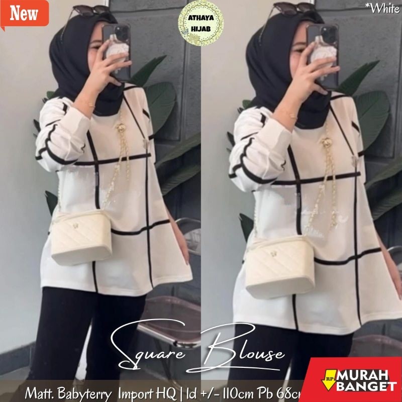 Blouse Wanita Kekinian Baju Blouse Wanita Kekinian Square Blouse By Athaya Hijab