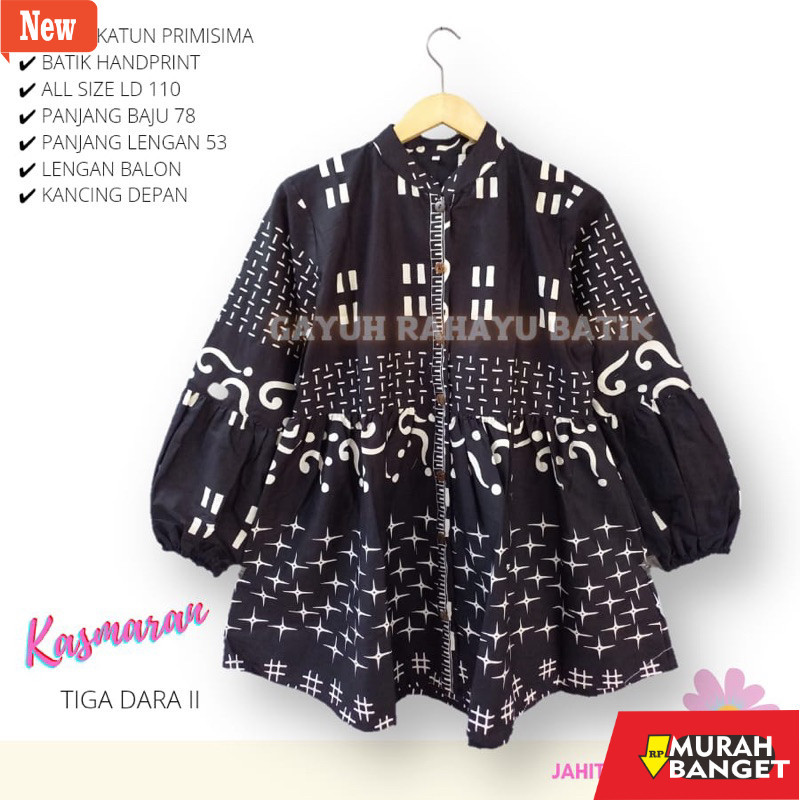 Blouse Wanita Kekinian Atasan Blouse Batik Kerja Wanita Modern Terbaru Lengan Panjang Busui Full Kan