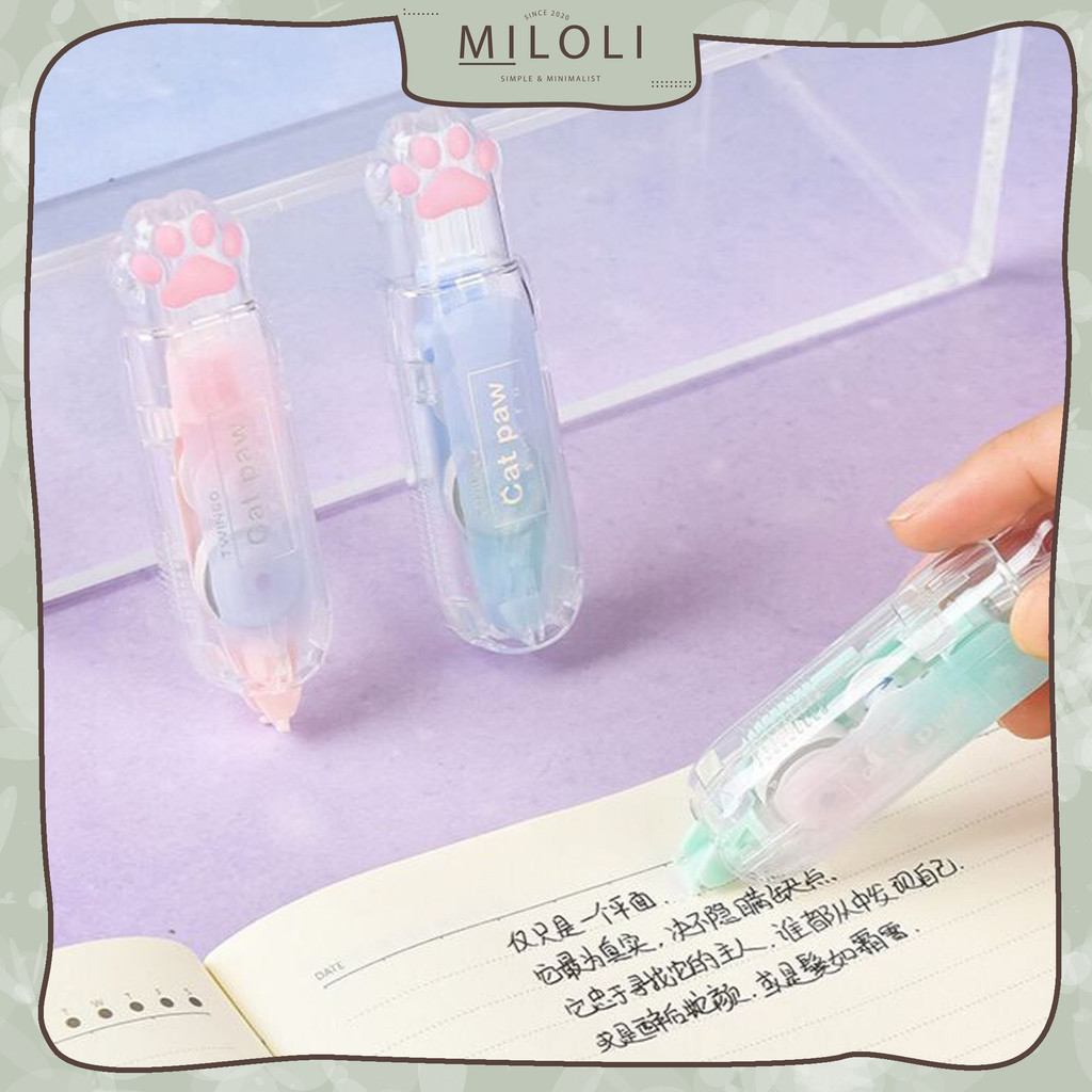 

[MILOLI] 5M CORRECTION CAT PAW MEKANIK PET Transparant Rectrable TwingoTape DIY Scrapbook Journal BuJo Kits - F0258