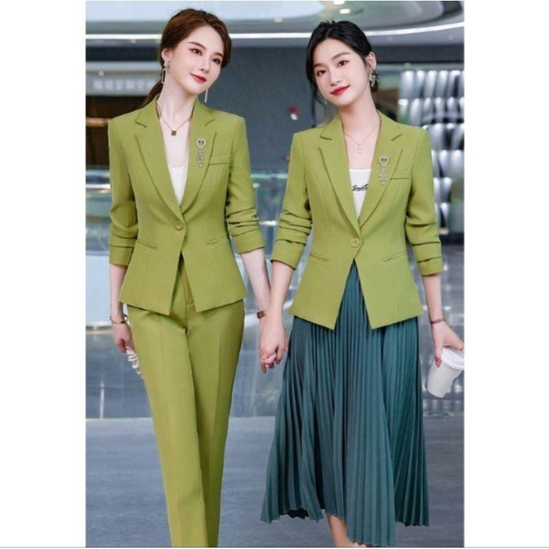 Setelan Blazer Kerja Wanita/Setelan Seragam Wanita formal