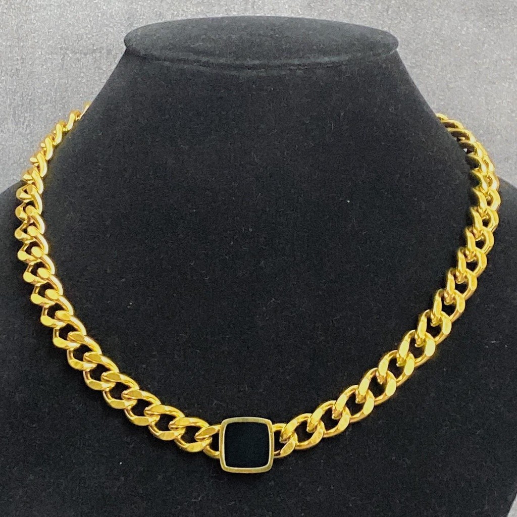 Golden Jewelry - Kalung Model Korea Titanium Woman Perhiasan Wanita Anti Karat Anti Luntur Sisik Nag