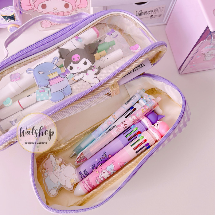 

✨LARIS✨ -Tempat Pensil Sanrio Transparan Kuromi Melody Cinnamoroll - TP005 - Cinnamoroll