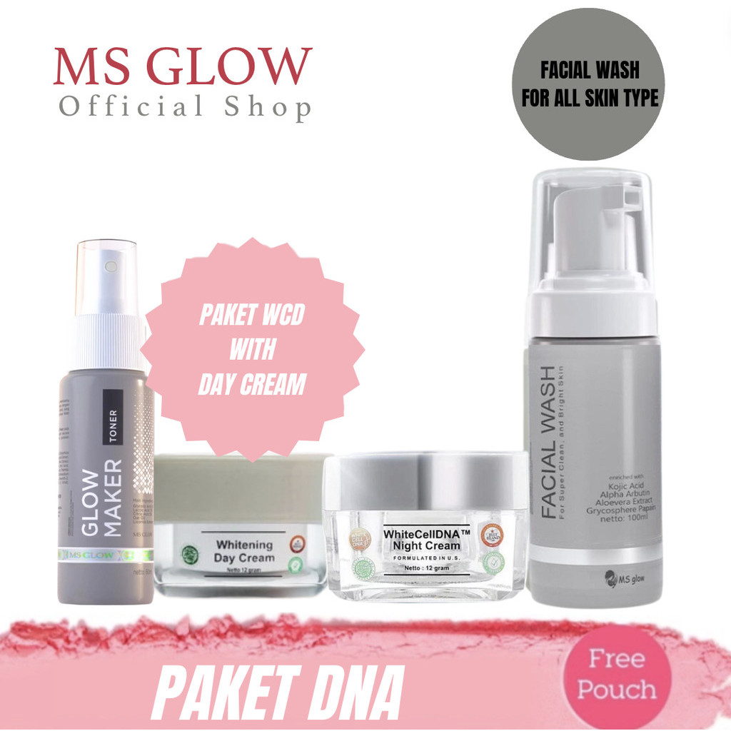 MS Glow Paket White Cell DNA / Paket Wajah MS Glow terbaru / White Cell DNA Paket Perawatan Wajah