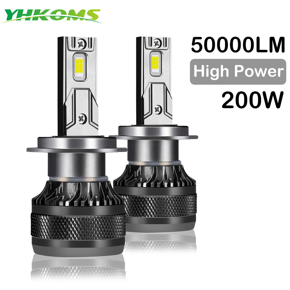 YHKOMS Car LED Headlight  H7 LED H4 H1 H8 H11 HB3 HB4 9005 9006 9012 6000K 200W 50000LM Auto LED Lam