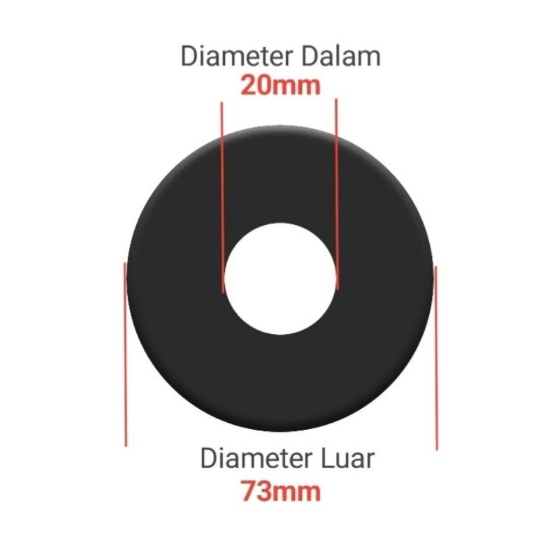 Besi Plat Bulat 7 mm Od 73 mm Id 20 mm