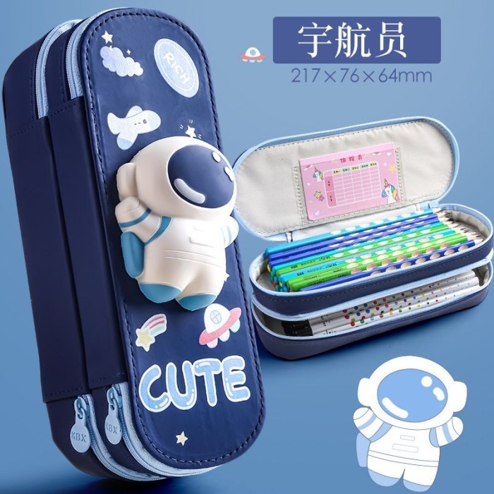 

Thosti Kotak Pensil Squishy 3D Anak Tempat Pensil 3D Anak Anti Air 2 Tingkat - Navy