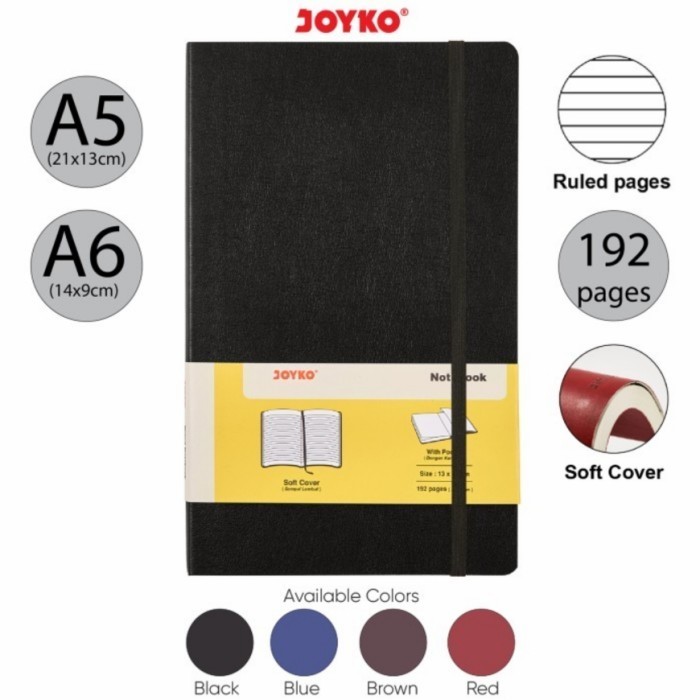 

[KUALITAS TERBAIK] Joyko Notebook GARIS A5 A6 SOFT COVER / Buku Diary Jurnal A5 A6 Joyko - A6 NB-662