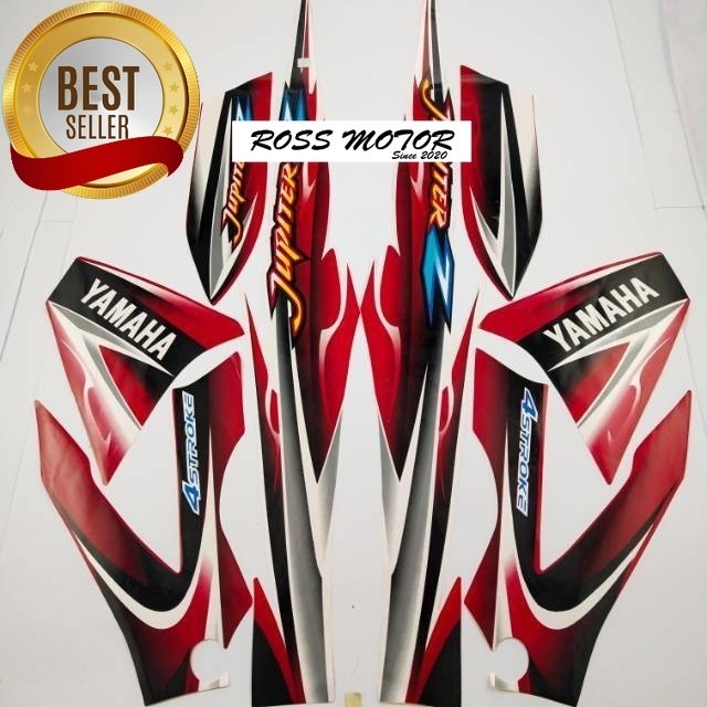 Striping stiker polet list motor yamaha jupiter z merah 2005 stiker list body motor standar
