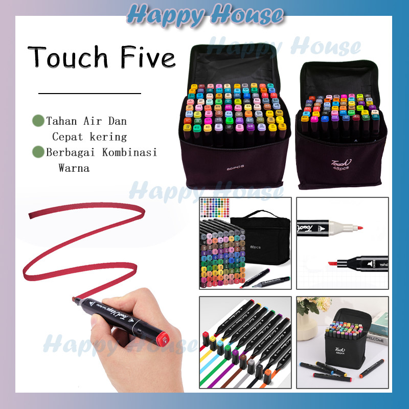 

24/48/80 Warna Sketsa Spidol Umum General Marker Set Animation Markers Pena Berujung Ganda