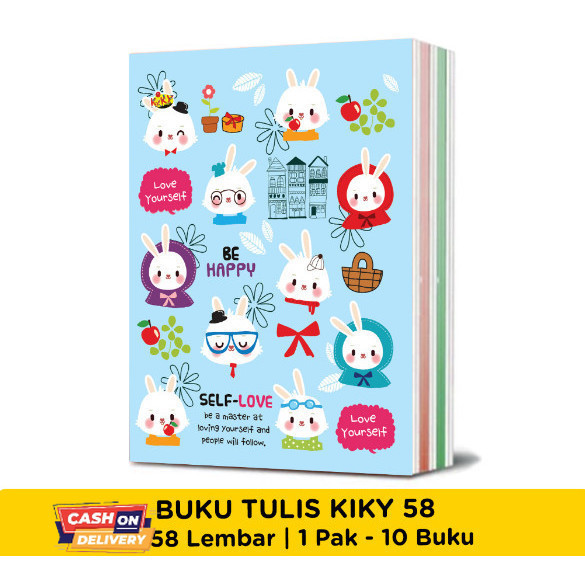 

✨LARIS✨ -(10 buku) BUKU TULIS KIKY 58 LEMBAR / BUKU TULIS SEKOLAH GARIS - OKEY