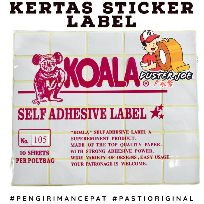 

Kertas Sticker Label KOALA NO 105 PER 1 PCS isi 10 lembar