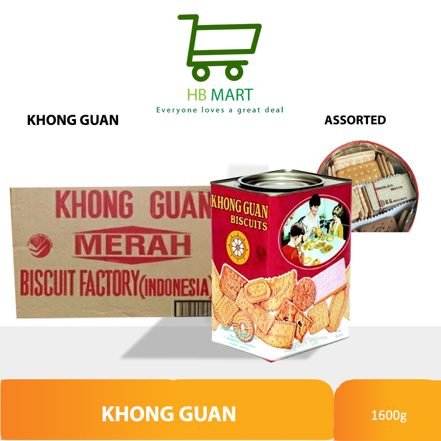 

KHUSUS KIRIM PAKAI OJOL -1DUS- BISKUIT KHONG GUAN MERAH ASSORTED BISCUITS KALENG SEGI 1600 GR
